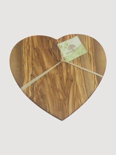 Olijfhouten snijplank Heart