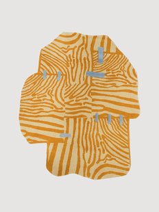 Handgeknoopt wollen vloerkleed Patch met high-low effect