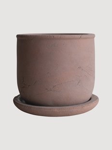 Outdoor bloempot Terra van terracotta, H 18 cm