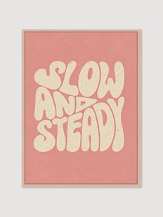 Ingelijste digitale print Slow &amp; Steady, handgemaakt