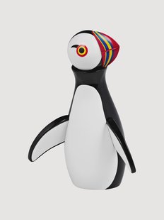 Decoratief object Puffin van beukenhout