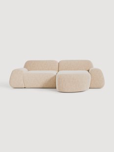 Modulaire boucl&eacute; hoekbank Wolke (3-zits)