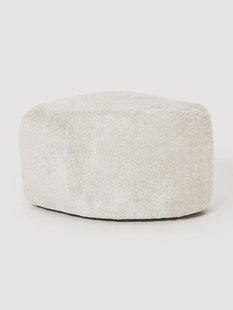Ovale teddy-boucl&eacute; poef Wolke