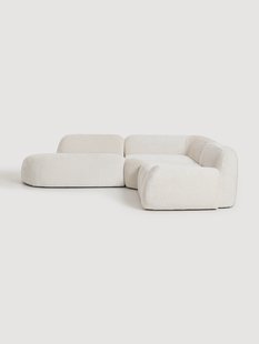Modulaire teddy-boucl&eacute; hoekbank Wolke (4-zits) met chaise longue