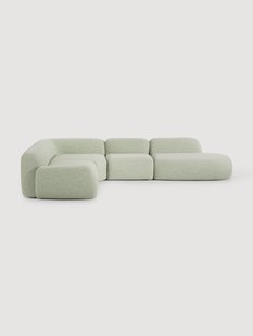 Modulaire boucl&eacute; XL hoekbank Wolke met chaise longue