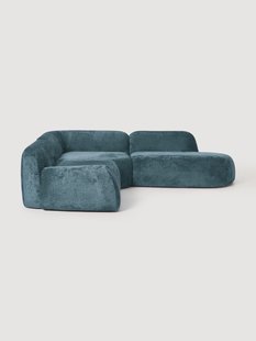 Modulaire teddy-boucl&eacute; hoekbank Wolke (4-zits) met chaise longue