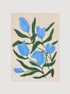 Ingelijste digitale print Blue Tulips
