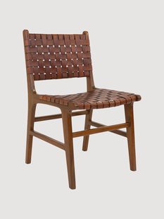 Set van 2 teakhouten/leren stoelen Perugia