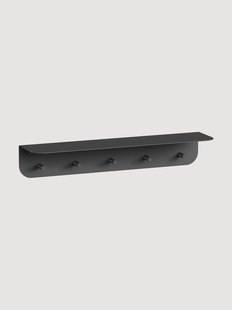 Metalen wandrek Malou met haken en hoedenplank