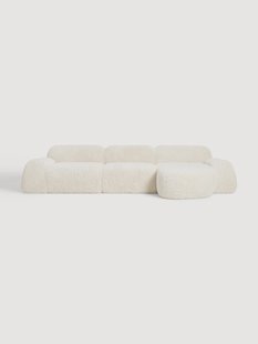 Modulaire teddy-hoekbank Wolke (4-zits)