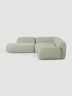 Modulaire boucl&eacute; hoekbank Wolke (4-zits) met chaise longue