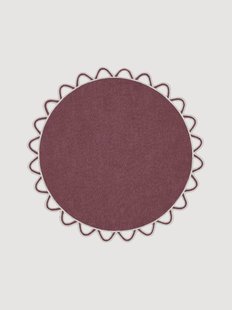 Ronde placemat Halo met randborduurwerk