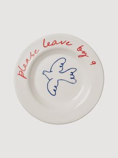 Handbeschilderd dessertbord Bird