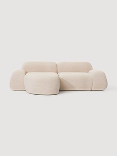 Modulaire boucl&eacute; hoekbank Wolke (3-zits)