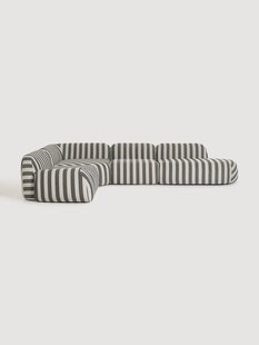 XL modulaire gestreepte hoekbank Wolke met chaise longue