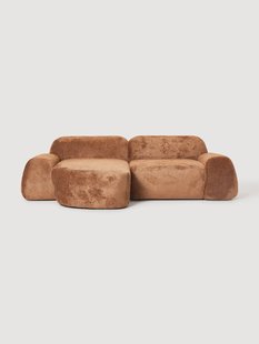 Modulaire teddy-boucl&eacute; hoekbank Wolke (3-zits)