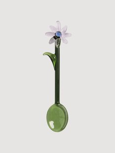 Handgemaakte lepels Flora van borosilicaatglas, 2 stuks