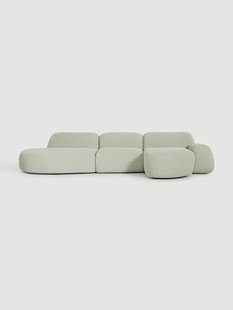 Modulaire boucl&eacute; hoekbank Wolke (4-zits) met chaise longue