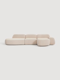 Modulaire boucl&eacute; hoekbank Wolke (4-zits) met chaise longue