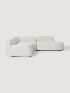 Modulaire teddy-boucl&eacute; hoekbank Wolke (4-zits) met chaise longue
