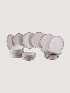Handbeschilderde serviesset Baita Modern, 6 personen, 18-delig