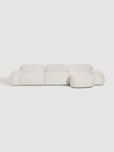 Modulaire teddy-boucl&eacute; hoekbank Wolke (4-zits)