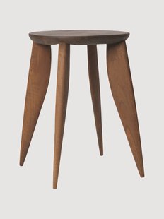 Ronde bijzettafel Feve van walnoothout