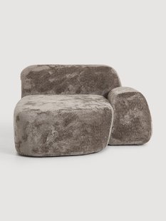 Teddy boucl&eacute; chaise-hoekmodule Wolke