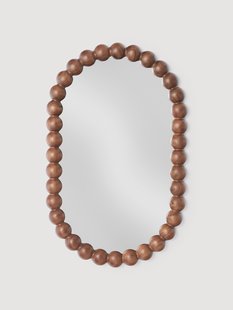 Ovale wandspiegel Ayu met acaciahouten lijst