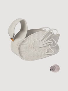 Handgemaakte kinderopbergmand Swan Lake