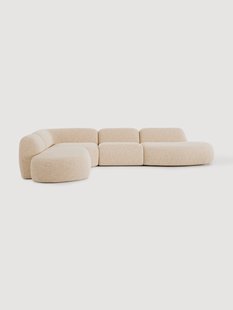 Modulaire boucl&eacute; XL hoekbank Wolke met chaise longue