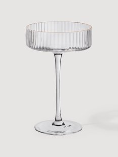 Mondgeblazen champagneglazen Aleo met goudkleurige rand, 4-delig