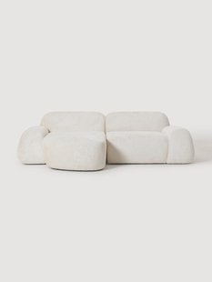 Modulaire teddy-boucl&eacute; hoekbank Wolke (3-zits)