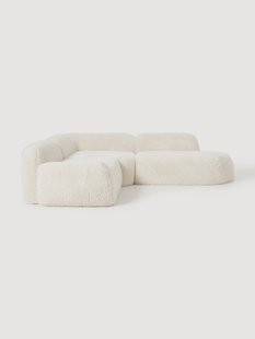 Modulaire teddy hoekbank Wolke (4-zits) met chaise longue