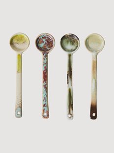 Handgemaakte lepels Reactive Glaze 70's, 4-delig