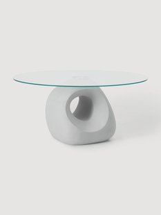 Ronde eettafel Linus met glazen tafelblad, in verschillende formaten