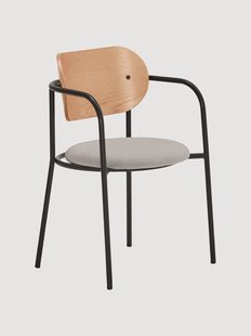 Metalen eetkamerfauteuil Eclipse met gestoffeerde zitvlak, 2 stuks