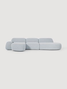 Modulaire boucl&eacute; hoekbank Wolke (4-zits) met chaise longue