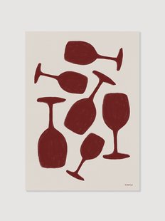 Poster Tara Royle - Abstract Wine Glasses