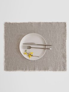 Linnen placemat Natural Fringes