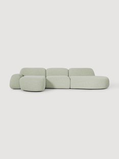 Modulaire boucl&eacute; hoekbank Wolke (4-zits) met chaise longue