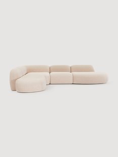 Modulaire boucl&eacute; XL hoekbank Wolke met chaise longue