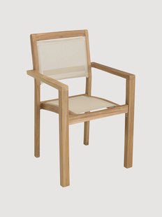 Tuin eetstoelen Fun van teakhout met armleuningen, 2 stuks
