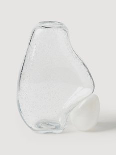 Glazen vaas Nicky met luchtbellen, H 30 cm