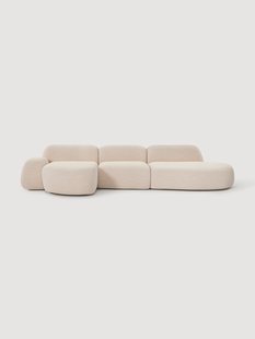 Modulaire boucl&eacute; hoekbank Wolke (4-zits) met chaise longue