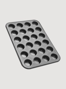 Mini muffinvorm Black Metallic, 24 cups