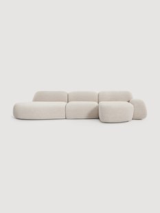 Modulaire boucl&eacute; hoekbank Wolke (4-zits) met chaise longue