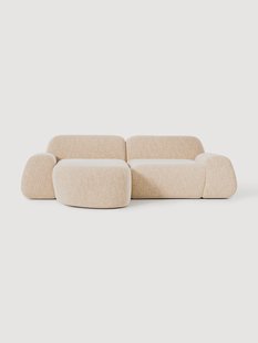 Modulaire boucl&eacute; hoekbank Wolke (3-zits)