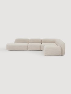 Modulaire boucl&eacute; XL hoekbank Wolke met chaise longue