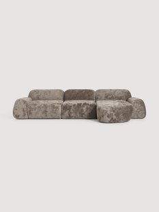 Modulaire teddy-boucl&eacute; hoekbank Wolke (4-zits)